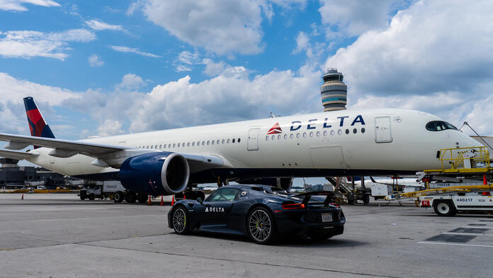 Porsche loaned a pre-production prototype of the 918 Spyder from their corporate collection to Delta’s Elite Services team for a two-week period, after which the supercar returned to the automaker’s collection.&nbsp;