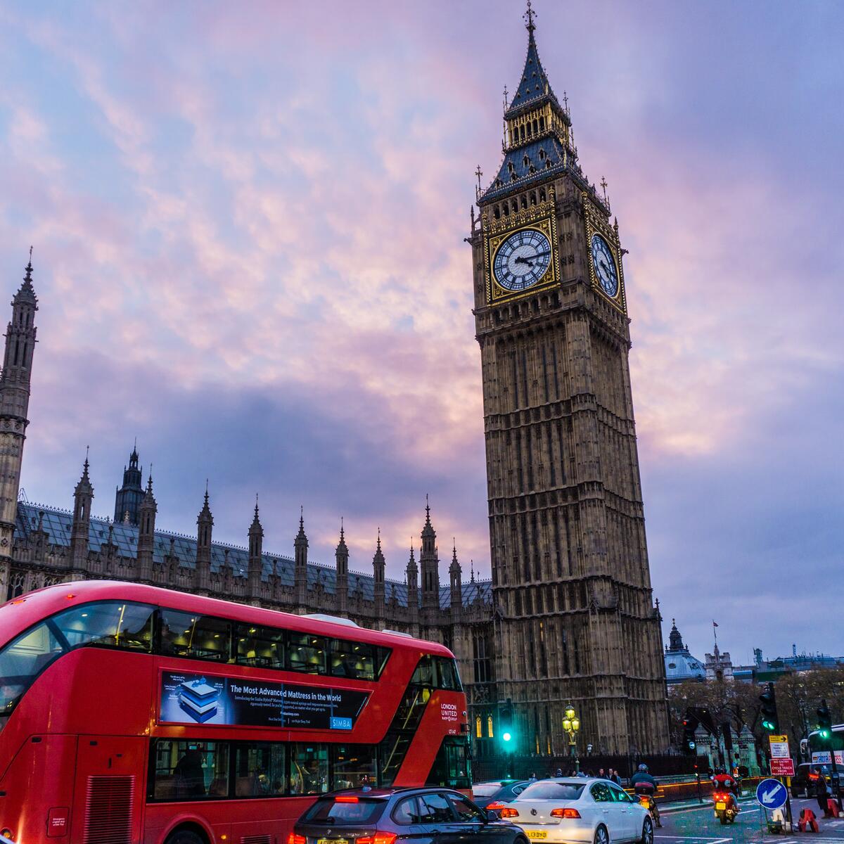 London scenery, including Big Ben