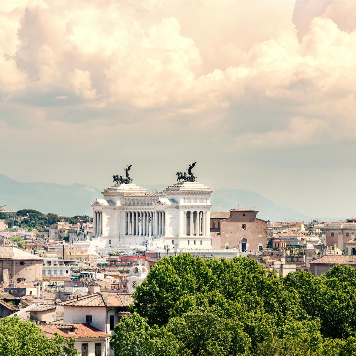Rome, Italy view to Monument of Vittorio Emanuele II.
