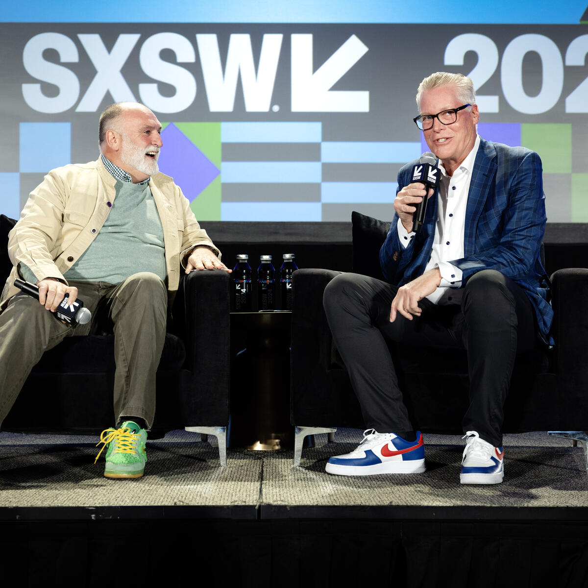 Ed Bastian, Delta Air Lines CEO, interviews chef and humanitarian José Andrés during the second half of the&nbsp;SXSW Featured Session: "People First, Always: How to Put Values at the Heart of your Business"&nbsp;on March 10, 2024.&nbsp;