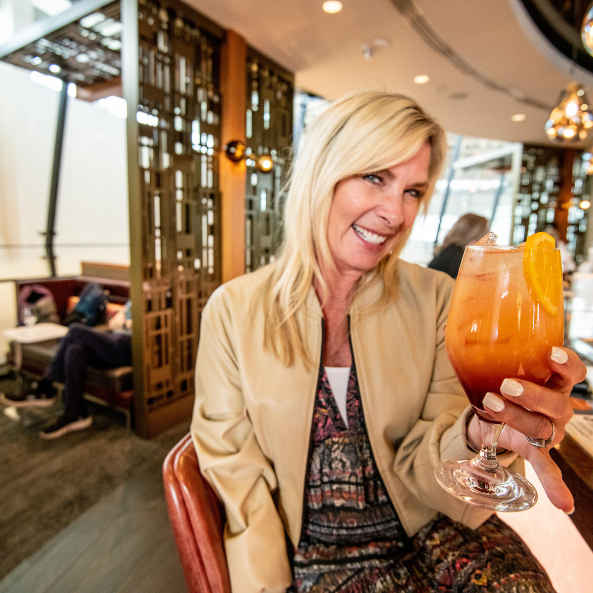 The Austin Sky Club offered two cocktails, the blackberry moonrise (pictured) and the corona colada, to celebrate the total solar eclipse on April 8, 2024.