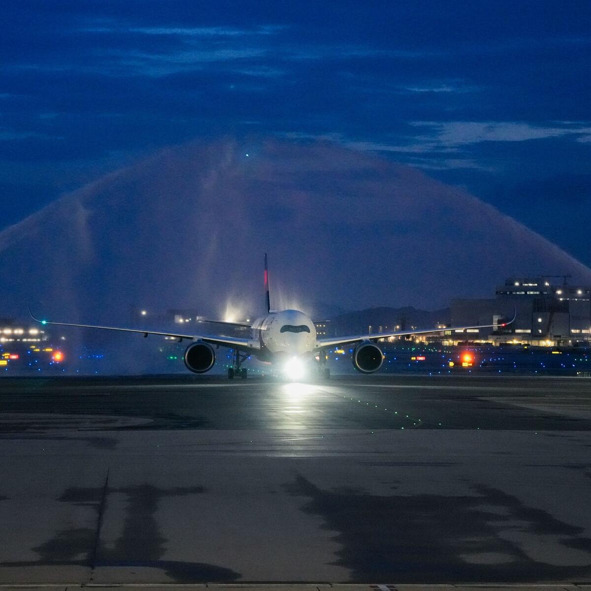 Water cannon at HKG