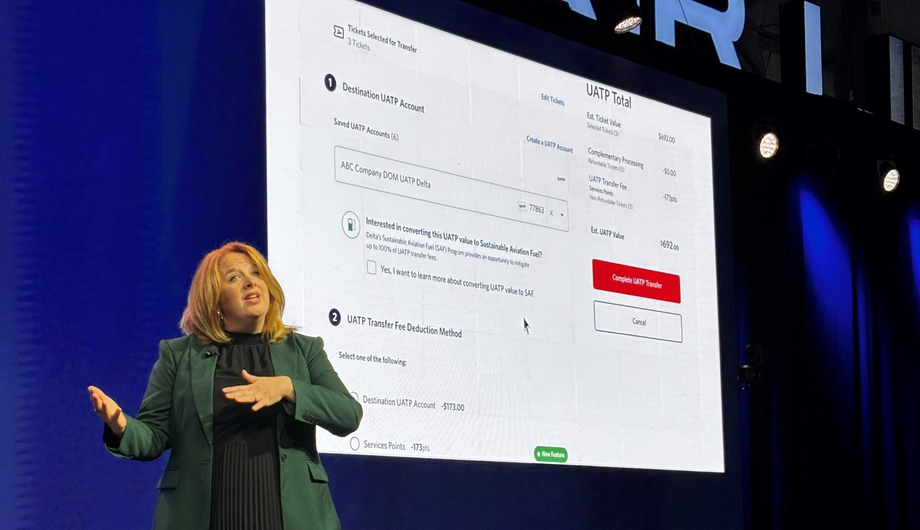woman giving a presentation