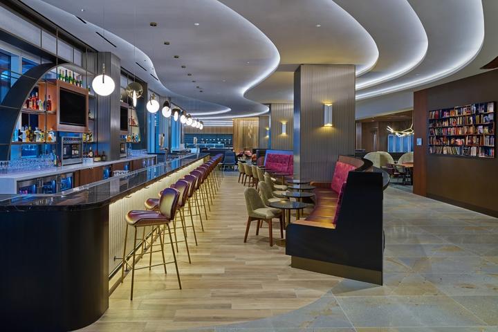 The premium Club bar extends to the year-round outdoor Sky Deck. 