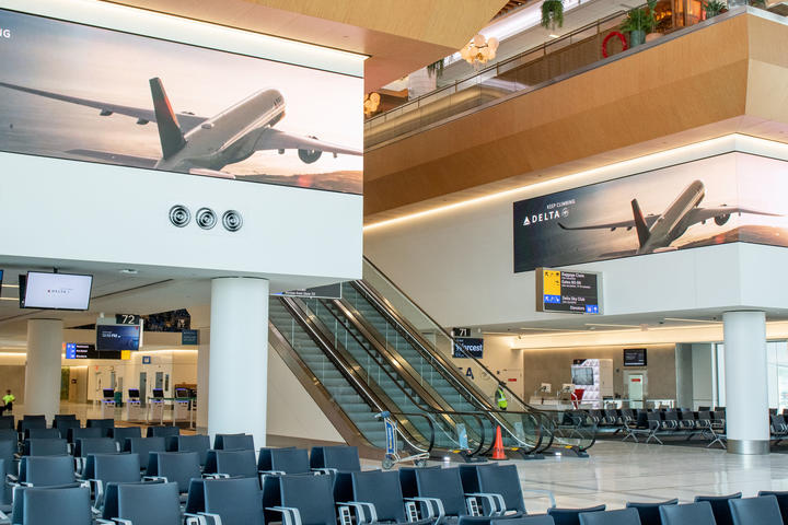Waiting area at Delta's terminal at LaGuardia 