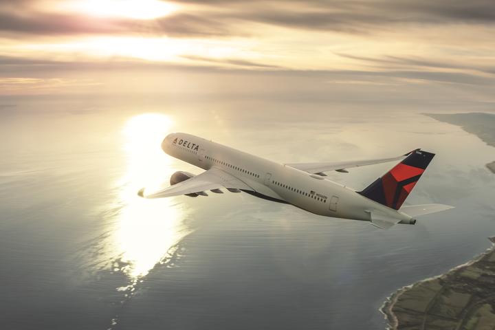 Airbus A350, flying into the sunrise