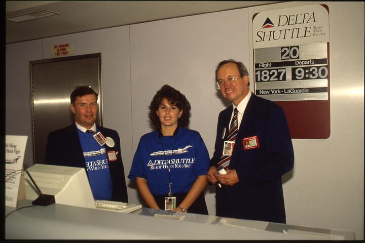 Gate crew for the first flight of the Delta Shuttle, Sept 1, 1991