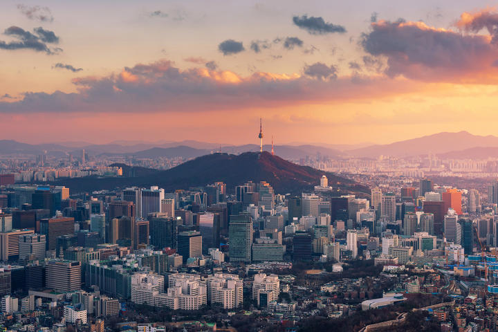 Sunset over Seoul, Korea