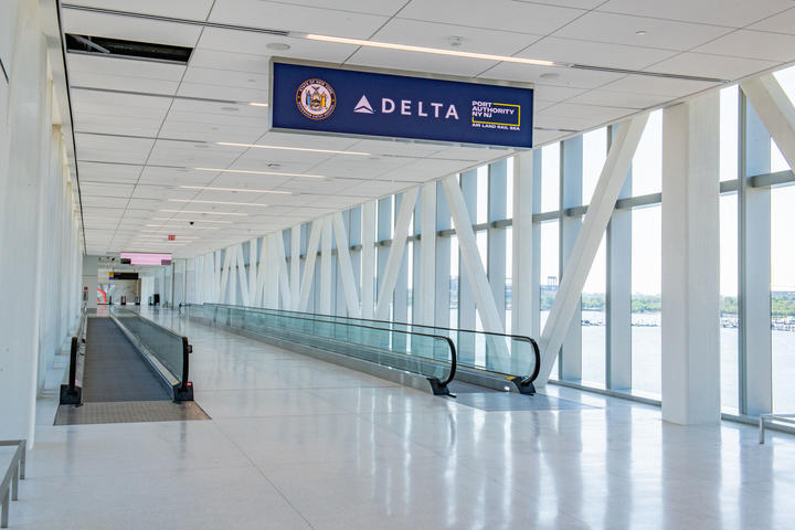 People movers at LaGuardia terminal