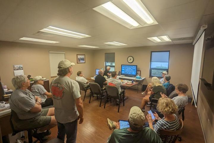 A coordination team back at Henry County Airport eagerly watched on as Delta pilots Barry Behnfeldt and Aaron Wilson, along with their in-flight technician Thomas Tweedy, touched down at Portland International Jetport – their final stop on their attempt to fly through 48 states in 48 hours.