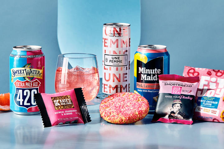 Pink-themed Delta products being offered during the month of October to support Breast Cancer Research Foundation