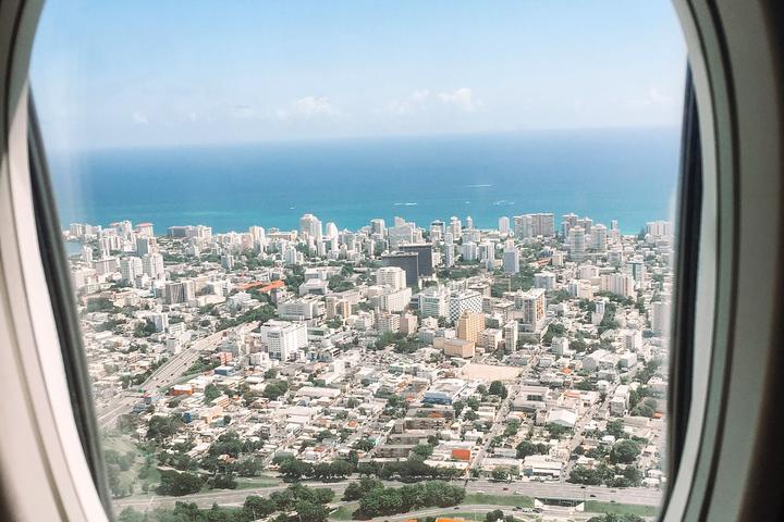 A view of San Juan from a plane window