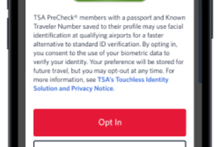 A screen showing the message customers will receive on their iPhone if eligible for Delta Digital ID.