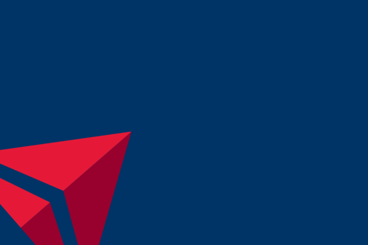 The Delta widget set against a blue background