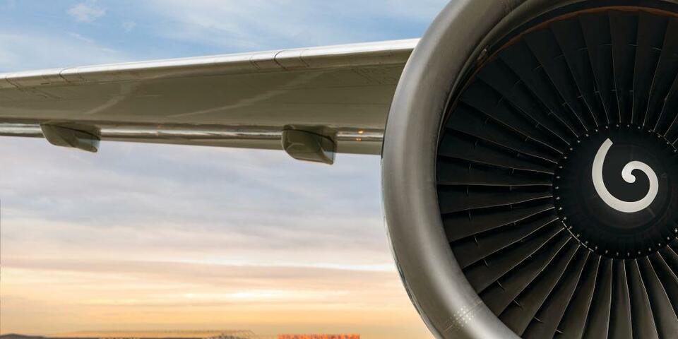 Delta plane engine at Hartsfield-Jackson Atlanta International Airport