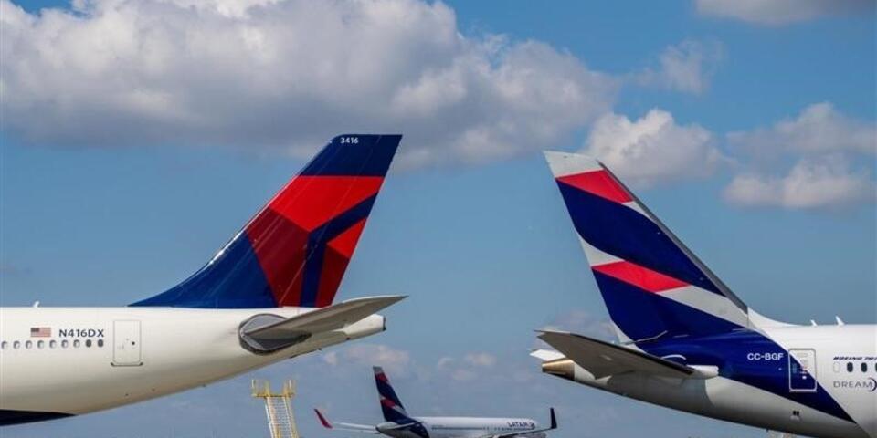 Delta and LATAM aircraft tails