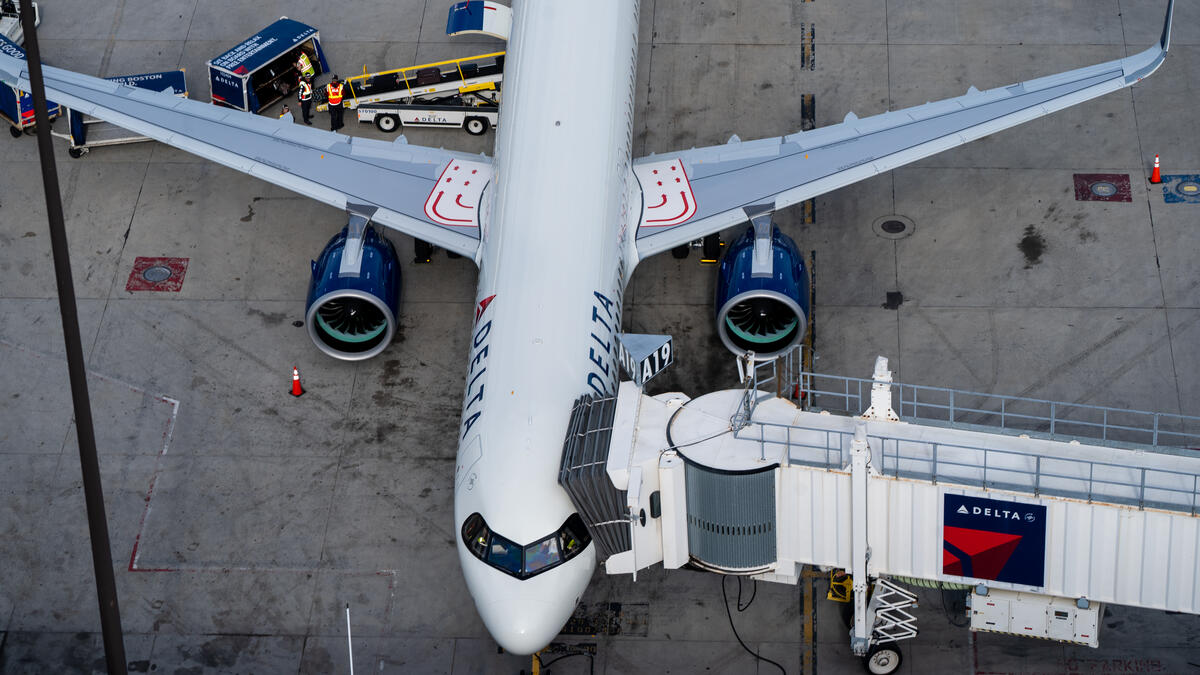A321neo parked at gate at Boston Logan Airport