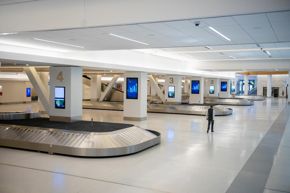 Baggage claim area at Delta's terminal at LaGuardia