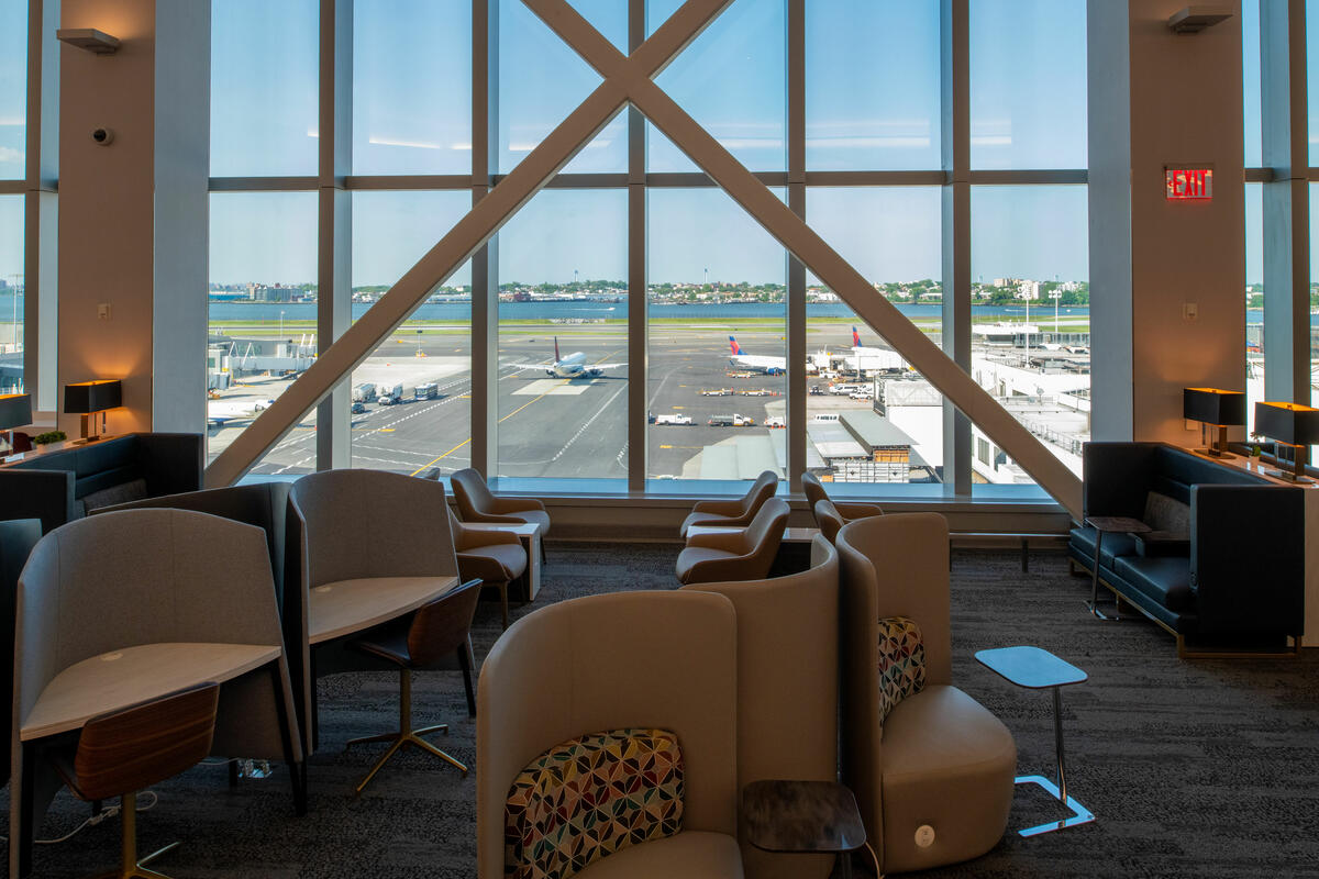 Waiting area at Delta's terminal at LaGuardia