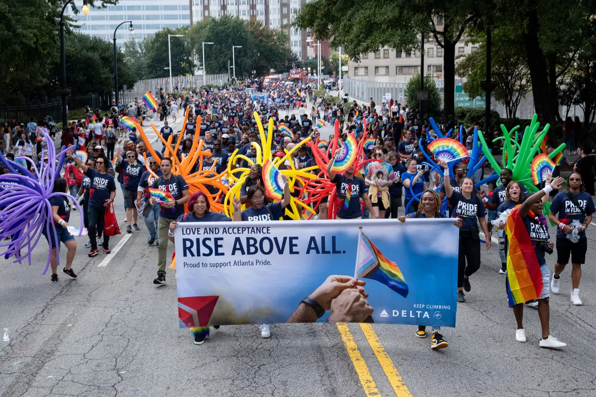 Over 700 Delta people from across the enterprise participated in the annual Atlanta Pride Festival and Parade coinciding with National Coming Out Day.