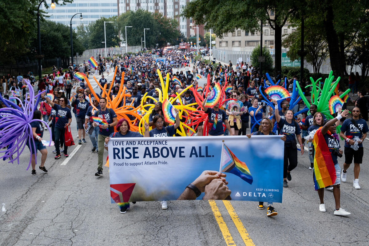 Over 700 Delta people from across the enterprise participated in the annual Atlanta Pride Festival and Parade coinciding with National Coming Out Day.