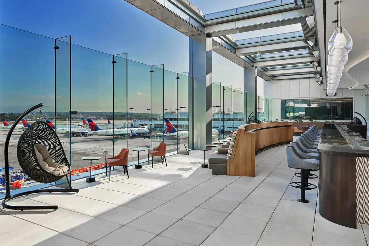 The Sky Deck at Delta's LAX Sky Club, which was part of the first phase of the Delta Sky Way at LAX project.