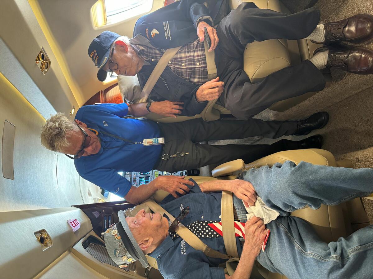 As WWII Veterans from around the country began making their way to Atlanta for the special charter flight directly to Normandy, Wheels Up – a valued partner of Delta that offers private aviation solutions – gave two WWII Veterans (age 99 and 101) the experience of a lifetime to kick off their journey by flying them directly from California to Atlanta in a private Citation X Super-Mid Jet. 