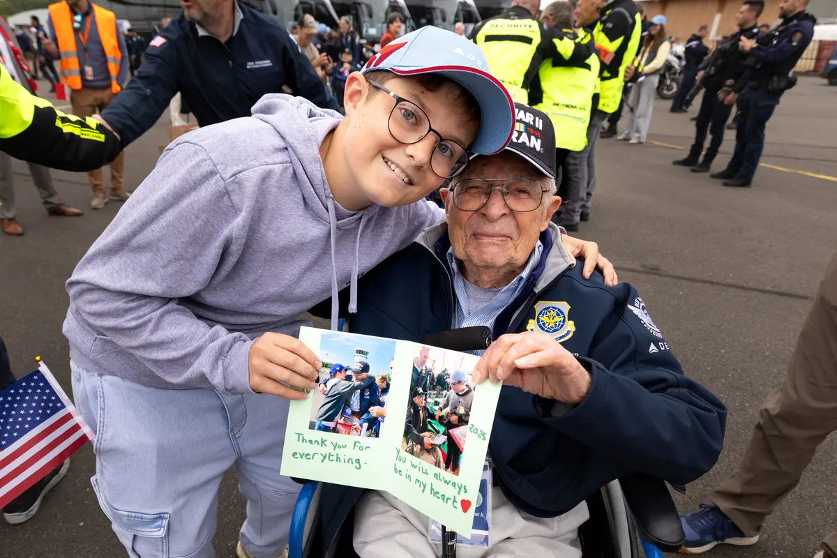 Tom receives "thank you" card from local student