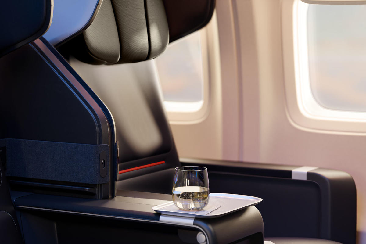 Updated seating for Delta Premium Select and First Class includes a new seat cover over memory foam cushions, complete with breathable engineered leather.&nbsp;